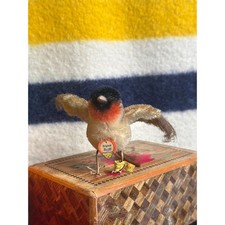 Vintage 1960s Original Steiff 5" Sparrow Bird with Original Name Tag and Button