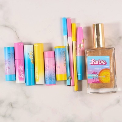 Glamlite x Barbie Body Oil Mascara Lipgloss Lip Liner und Lippenstift Konvolut NEU