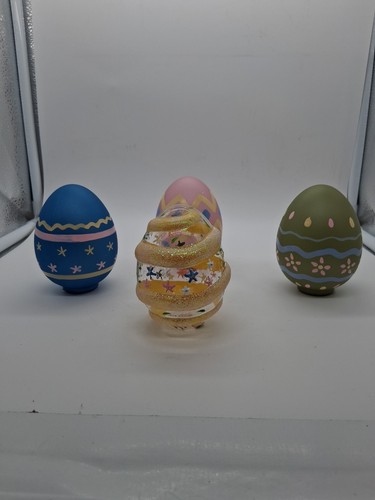 Set Of 4 K's Collection Glass Hollow Easter Eggs - Multicolor Eggs