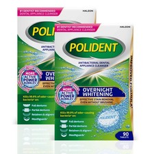 Overnight Whitening Antibacterial Dental Appliance Cleanser Tablets, 90 Count...