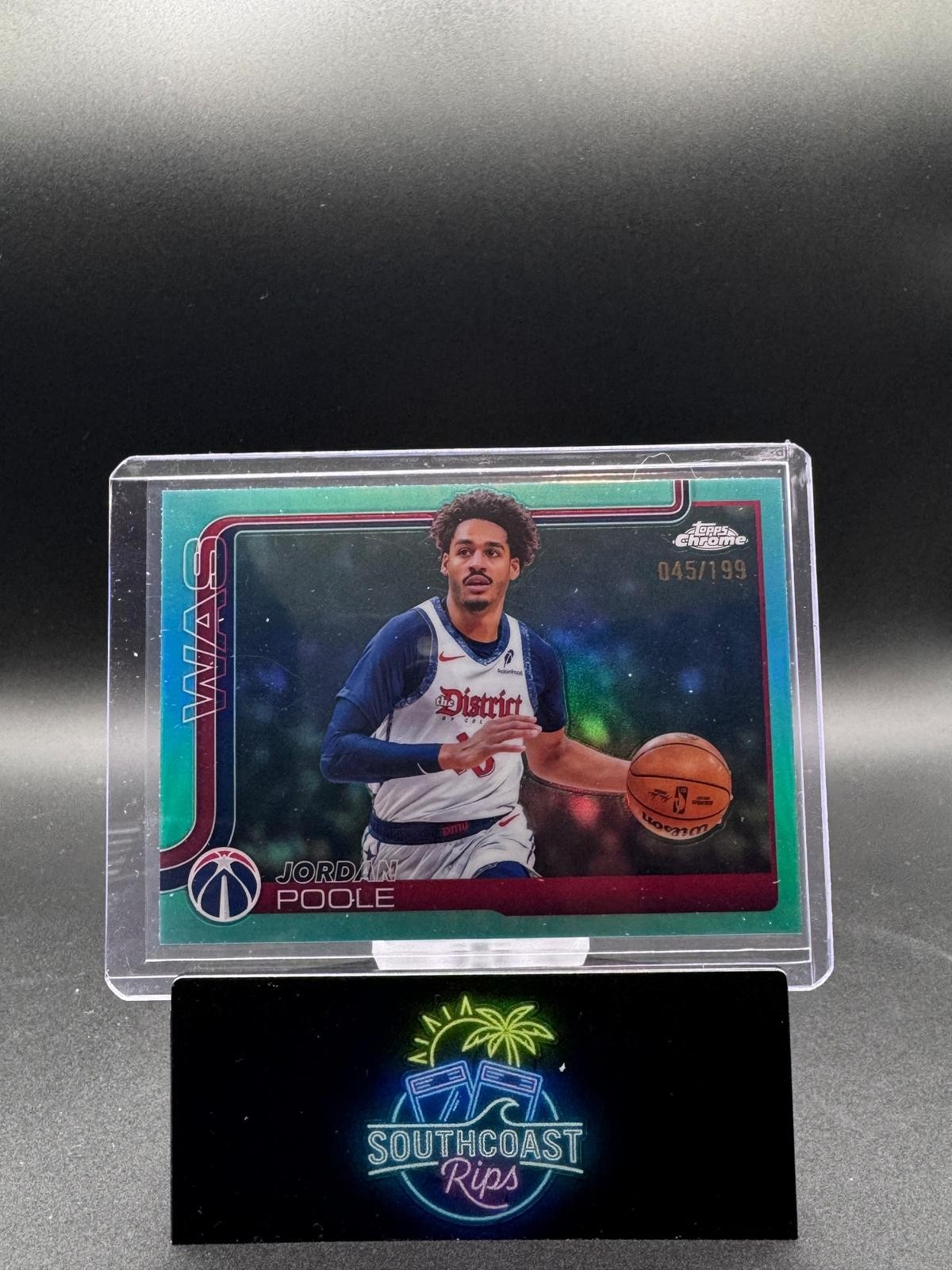 2025-26 Topps Chrome #207 Jordan Poole Aqua Refractor #/199