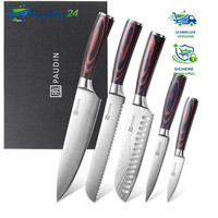 KüChenmesser Set 5-Teilig Carbon Edelstahl Ultra Scharf Mit Chefmesser