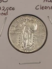 1930 Standing Liberty Quarter, AU+ Details, Almost Certainly Cleaned