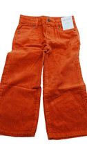 Cat & Jack Girls Cropped Wide Leg Corduroy Pants Size 6 &ndash; Adjustable Waist Red
