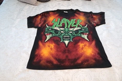 Slayer Vintage AOP T Shirt XL 90s Diabolus on Tour Band 3- 1990s vintage concert t-shirt, vintage, size XL, single stitch, B+ condition