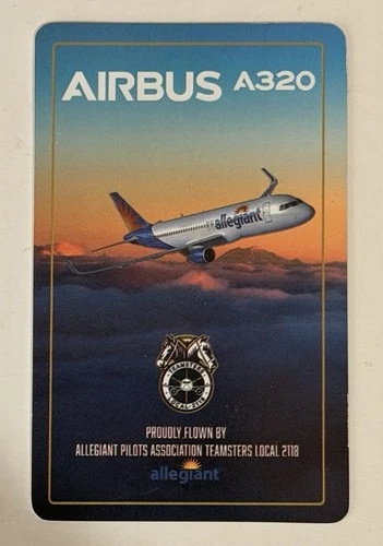 Allegiant A320 Airlines Trading Card Airbus Allegiant Pilots Union #2118 - product listing photo