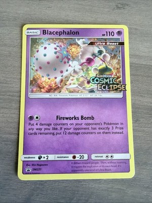 Pokemon Blacephalon SM221 Holo Card Cosmic Eclipse Promo