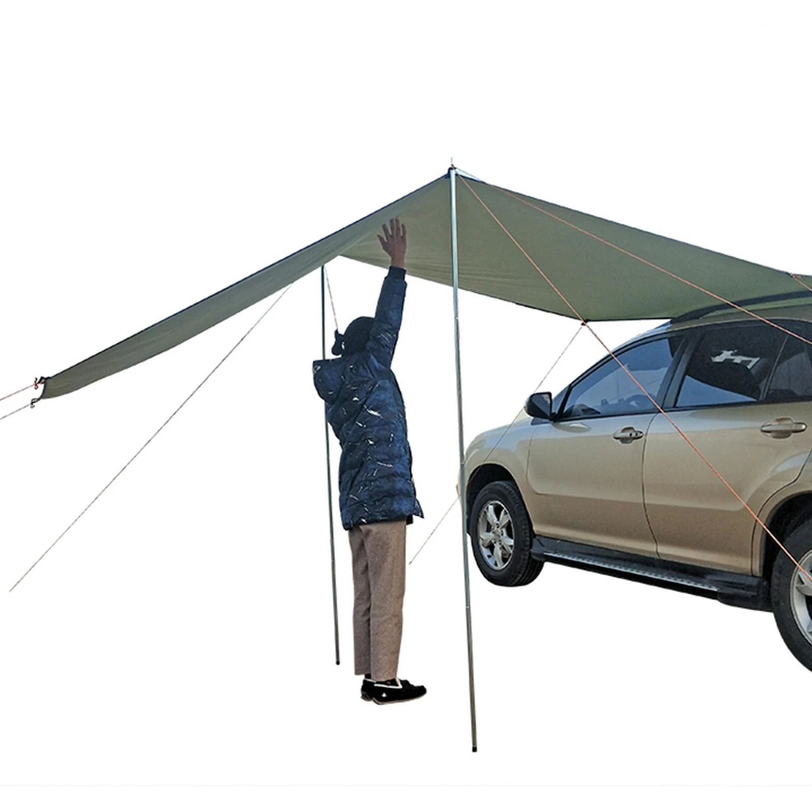 Car Tent Awning Rooftop SUV Truck Camping Outdoor Sunshade Travel Shelter Canopy