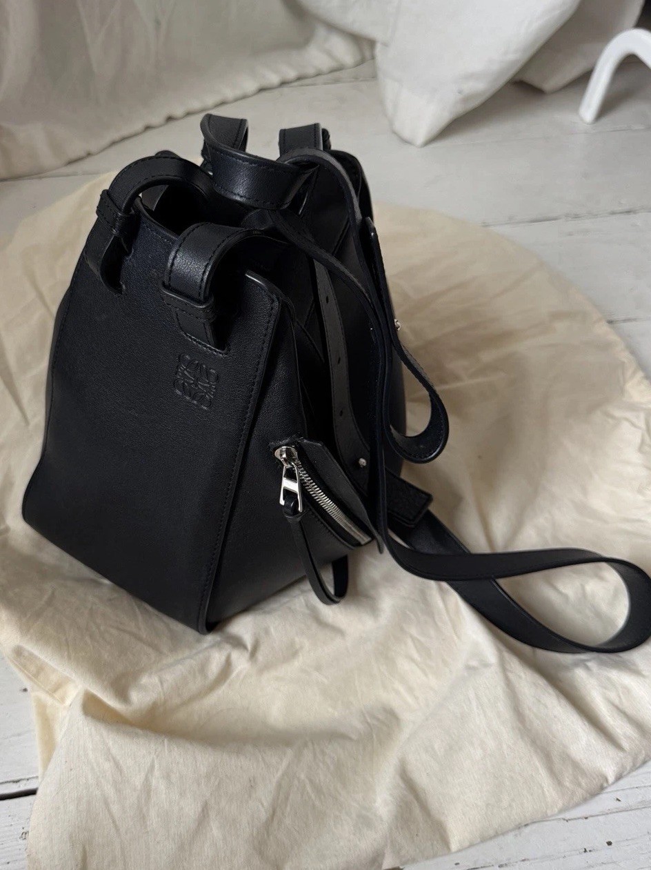 Loewe Hammock Shoulder Bag Small Black Leather