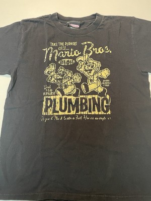 2005 Mario Bros Plumbing T-Shirt Size Kids Large 12/14 Luigi Nintendo Video Game