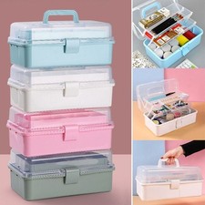 Three-layer Craft Storage Box Plastic Portable Hardware Tool Box