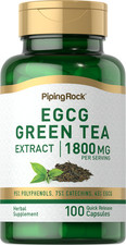 EGCG Green Tea Extract  1800mg  100 Capsules  Non-GMO  by Piping Rock