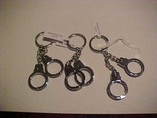 Qty 3 Mini Handcuffs thumb Key Chains With free shipping