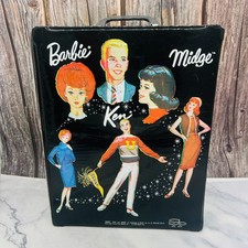 Vintage Barbie, Ken Midge Black 1964 Storage Case Trunk Excellent w/ Drawers