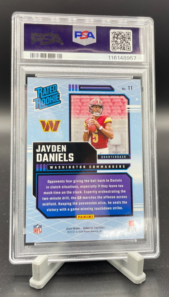 2024 Panini Donruss - Jayden Daniels - Retro Rated Rookies 11 (RC) PSA 10 GEM 💎 view 2