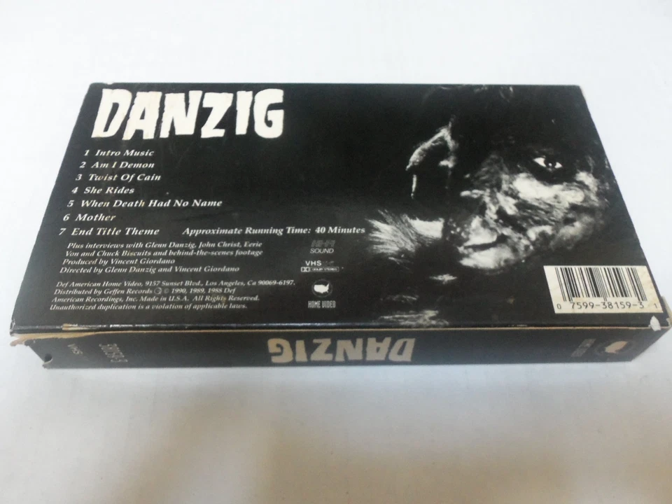 Danzig VHS VIDEO TAPE  with CONCERT PRINT AD-ADVERT 1998 RITZ NYC - Image 3 of 3