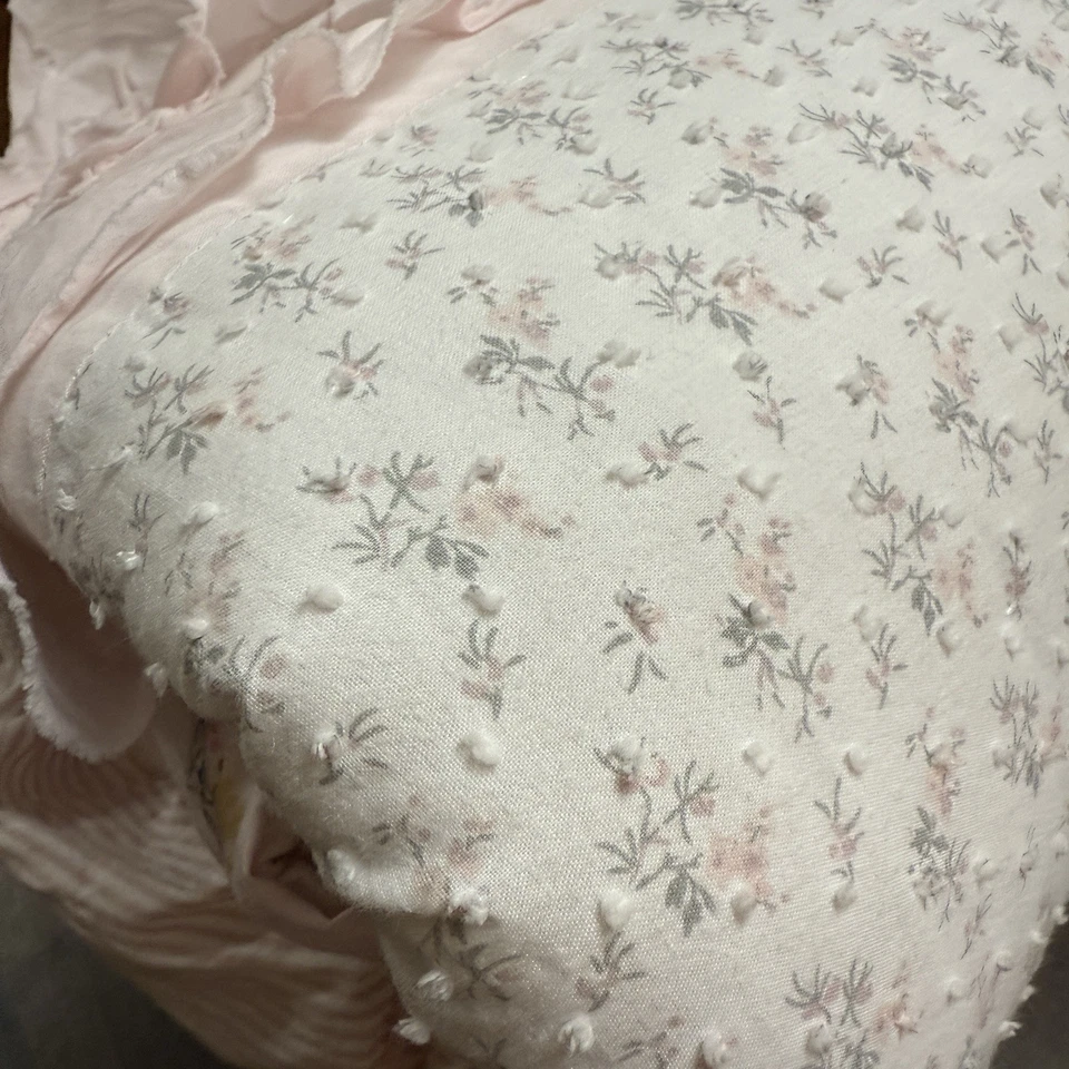 COLCHA DE CERÁMICA GRANERO NIÑOS FLOR DE VERA COMPLETA/REINA ROSA VOLANTES RAYAS FLORALES Foto 3 de 4