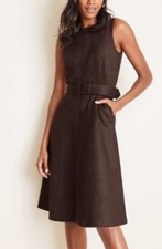 *NWOT* ANN TAYLOR Faux Suede Leather Belted Sleeveless Dress Sz 8P