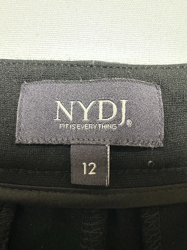Pantalones NYDJ para mujer 12 negros tobillo ponte tejido elástico elevación pliegue comodidad profesional Foto 2 de 4