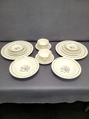 2 Antique Theodore Haviland Fox Glove Dinnerware Sets Plates