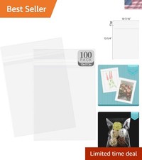 Self-Sealing Crystal Clear Storage Bags - 10x13" Size, Perfect for Images