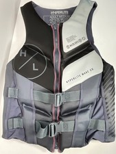 2 HyperLite Wake Co Black/Gray 2-Buckle Zipper Life Jacket Vest ADULT MEDIUM/LGE