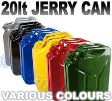 20lt Metal Jerry Can Green Yellow Red Blue Black Silver