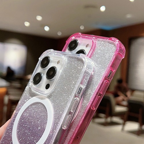 Glitter Sparkle Magnetic Cover Clear Case For iPhone 11 12 13 14 15 16 Pro Max - Zdjęcie 8 z 35