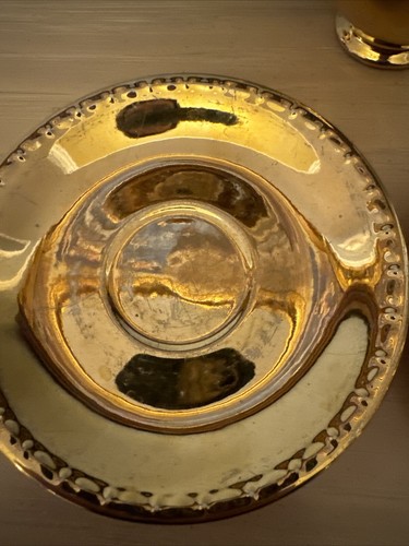 Georgian Homer Laughlin Gold Tea Cups Set Of 1, Extra Saucer Included - Picture 4 of 7