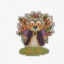 Autumn Harvest Turkey Owl Beaded Cross Stitch Kit - MH182323: Create a Whimsical