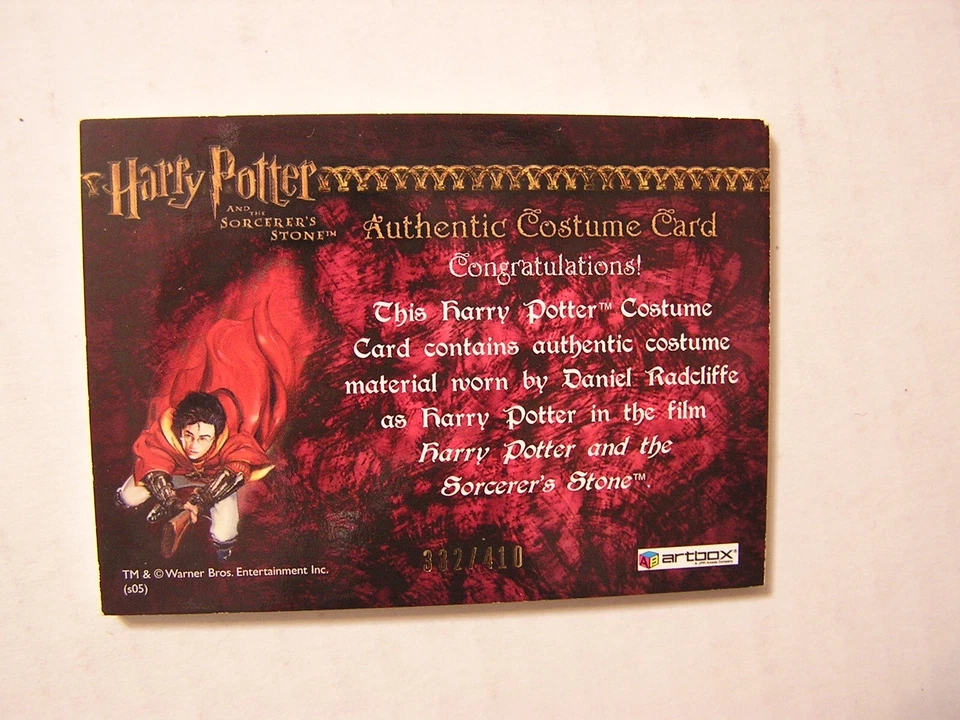 Harry Potter-Daniel Radcliffe-SS-Screen Used-Relic-Variant-Movie-LE-Costume Card - Image 2 of 2