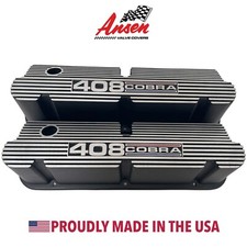 Ford Small Block 408 Cobra Pentroof Tall Valve Covers - Style 2 - Black