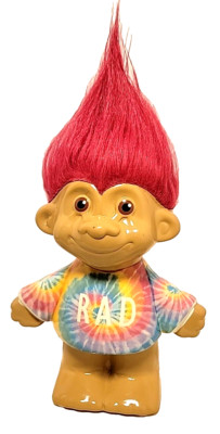 Troll Tie Dye Pink Hair COIN BANK  F.A.B  Rad 2015 Ceramic 9'' DREAMWORKS
