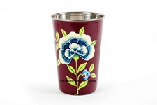 Beautiful Floral Printed Kitchenware Glass Hand made Stainless Steel Tumbler