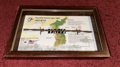 Glass Framed Wire Fence from the 1950-1953 DMZ Korean War Limited