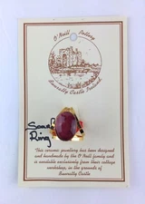 O'Neil Pottery Bunratty Castle Ireland Scarf Ring  Ceramic Red