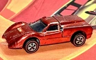 Vintage 1967 Hot Wheels Diecast 1/64 Scale Redline Metallic Red Ford J-Car USA