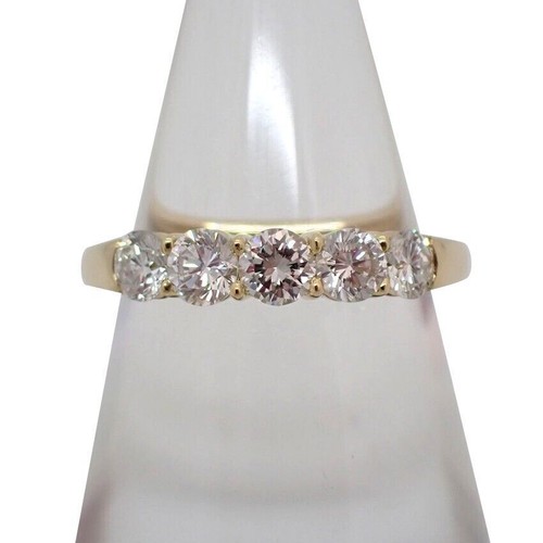 Bague Diamant Or 18 Carats Jaune (K18YG) Taille 7.25 - Style Lune, Diamant Principal 0.105 Ct