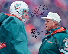 Autógrafo Don Shula Dan Marino 8x10 Miami Dolphins reimpresión foto firmada auto patio