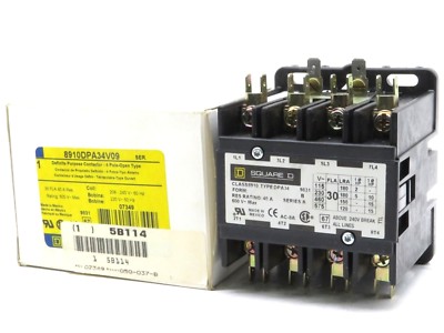 NEW SQUARE D 8910DPA34V09 Schütz 600VAC 30AMP