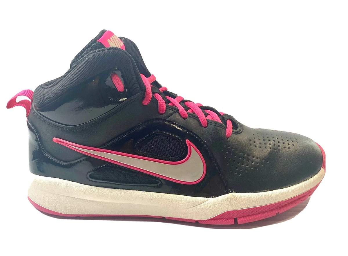Nike Team Hustle D6 GS Youth Black Leather Sneaker Size 6.5 Y Shoe
