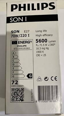 を。 Philips SON 70W/220 High Pressure Sodium E27 Internal Self Start