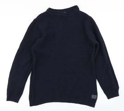 2nd Chapter Herren Pullover Blau Rundhals Baumwollmischung Größe S