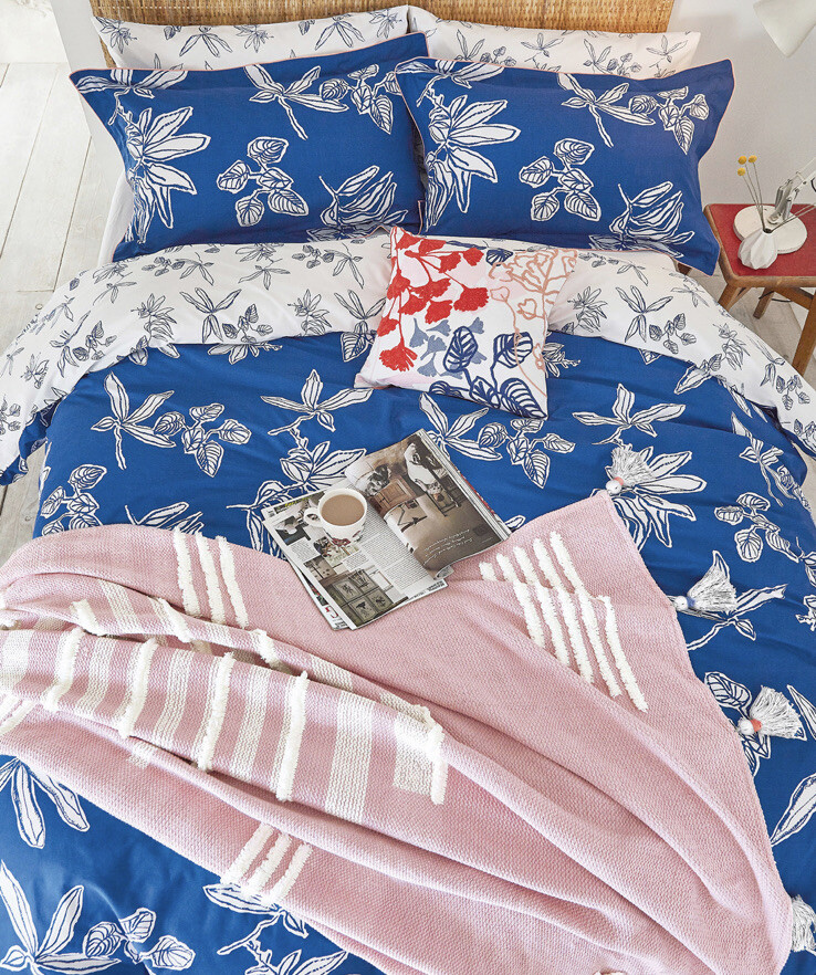 Joules Crayon Floral Super King Cover Set With 2 Pillowcase BNIP Classic Blue eBay