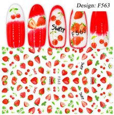 Nail Art Sticker Transfer Decals Strawberry Cherry Summer Fruit Pattern DIY NS14