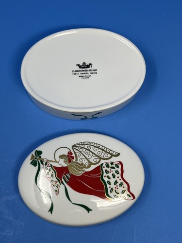 Christopher Stuart Y1511 Angel Song Fine Bone China Oval Lidded Dish Thailand - Picture 3 of 5