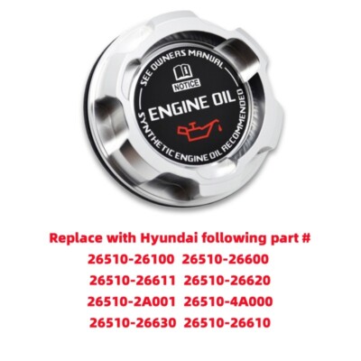 Aluminum ENGINE Oil Cap For Hyundai i10 i20 i30 ix20 ix35 ix55 Tucson Santa Fe
