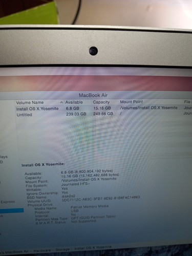 Apple MacBook Air 11" A1465 2015 Core i5 1.6GHz/256GB SSD/4GB/macOS YOSEMITE - Picture 3 of 9