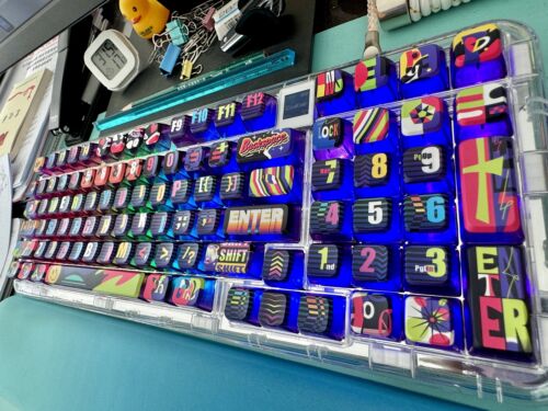 Neon Party Theme Graffiti PBT Keycaps 138pcs Keys ASA Hi For Mechanical Keyboard - Picture 20 of 21