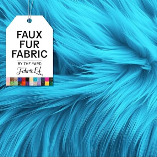FabricLA Shaggy Faux Fur Fluffy Fabric by the yard | Artificial Art & Craft - Picture 44 of 46